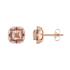 Rose Gold, Peach, Clear, & Pink Cubic Zirconia Post Earrings from David Tutera