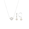 Silver Freshwater Pearl Stationed Necklace & Leverback Earring Set from David Tutera